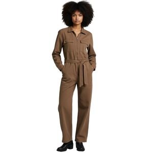 Mebon by Machine Jeans Brown Utility Jumpsuit Belted‎ Wide Leg S Streetwear